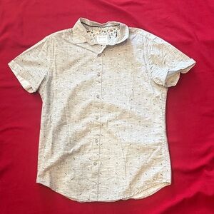 Casual Gray Button-Down Shirt for Men with birds